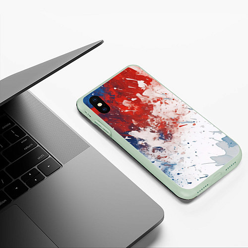 Чехол iPhone XS Max матовый Краски в цветах России / 3D-Салатовый – фото 3