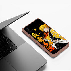 Чехол iPhone XS Max матовый Зеницу и иероглифы - клинок, цвет: 3D-коричневый — фото 2