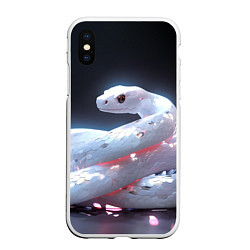 Чехол iPhone XS Max матовый Лунный змей, цвет: 3D-белый