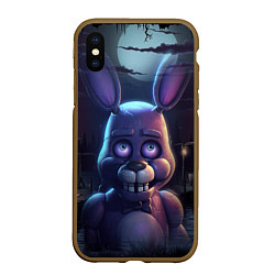 Чехол iPhone XS Max матовый Bonnie FNAF, цвет: 3D-коричневый