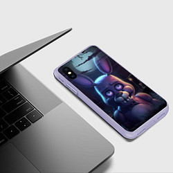 Чехол iPhone XS Max матовый Bonnie FNAF, цвет: 3D-светло-сиреневый — фото 2