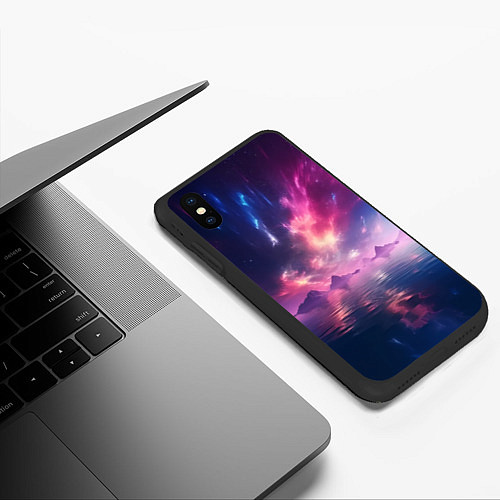 Чехол iPhone XS Max матовый Space and islands / 3D-Черный – фото 3