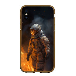 Чехол iPhone XS Max матовый Огонь в космосе, цвет: 3D-коричневый
