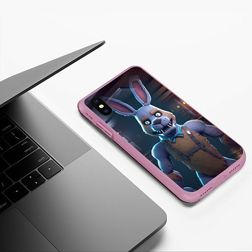 Чехол iPhone XS Max матовый Электрический Бонни / 3D-Розовый – фото 3