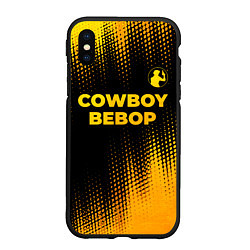 Чехол iPhone XS Max матовый Cowboy Bebop - gold gradient: символ сверху, цвет: 3D-черный