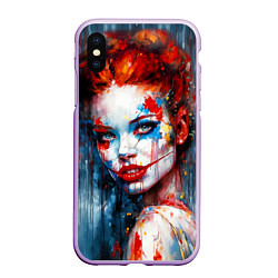 Чехол iPhone XS Max матовый Clown girl, цвет: 3D-сиреневый