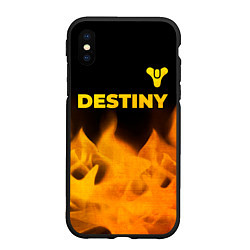 Чехол iPhone XS Max матовый Destiny - gold gradient: символ сверху