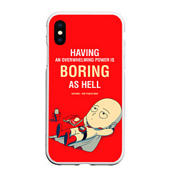 Чехол iPhone XS Max матовый Saitama kid, цвет: 3D-белый