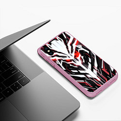 Чехол iPhone XS Max матовый Киберпанк скелет красный, цвет: 3D-розовый — фото 2