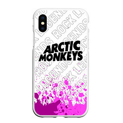 Чехол iPhone XS Max матовый Arctic Monkeys rock legends: символ сверху, цвет: 3D-белый