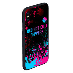 Чехол iPhone XS Max матовый Red Hot Chili Peppers - neon gradient: символ свер, цвет: 3D-черный — фото 2