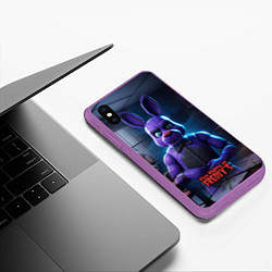 Чехол iPhone XS Max матовый Five Nights at Freddys Bonnie, цвет: 3D-фиолетовый — фото 2