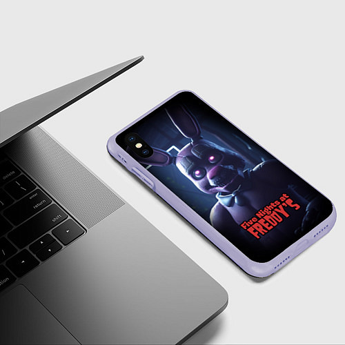 Чехол iPhone XS Max матовый Five Nights at Freddys Bonnie / 3D-Светло-сиреневый – фото 3