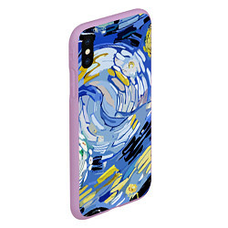 Чехол iPhone XS Max матовый Облака в стиле Ван Гога, цвет: 3D-сиреневый — фото 2