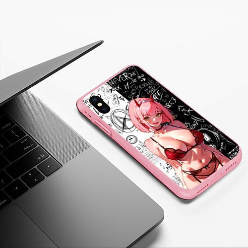 Чехол iPhone XS Max матовый Зеро ту в купальнике - Любимый во франксе / 3D-Баблгам – фото 3