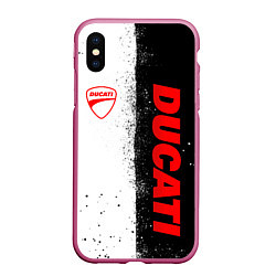 Чехол iPhone XS Max матовый Ducati - двоичный, цвет: 3D-малиновый