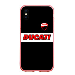 Чехол iPhone XS Max матовый Ducati motors - черный, цвет: 3D-баблгам