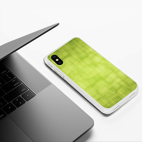 Чехол iPhone XS Max матовый Green and square / 3D-Белый – фото 3