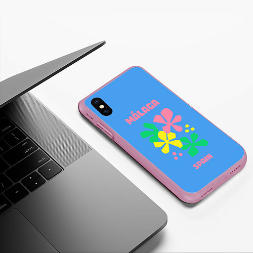 Чехол iPhone XS Max матовый Малага - Испания / 3D-Розовый – фото 3