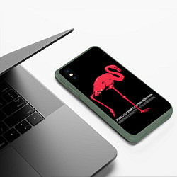 Чехол iPhone XS Max матовый Фламинго - Мюнхен, цвет: 3D-темно-зеленый — фото 2