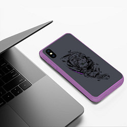 Чехол iPhone XS Max матовый One Piece - Roronoa Zoro, цвет: 3D-фиолетовый — фото 2