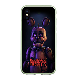 Чехол iPhone XS Max матовый Five Nights at Freddys Bonnie, цвет: 3D-салатовый