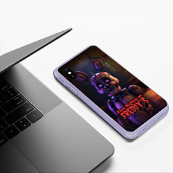 Чехол iPhone XS Max матовый Five Nights at Freddys Bonnie, цвет: 3D-светло-сиреневый — фото 2