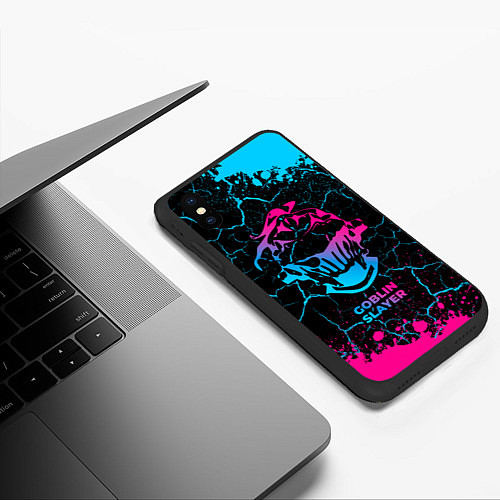 Чехол iPhone XS Max матовый Goblin Slayer - neon gradient / 3D-Черный – фото 3