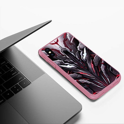 Чехол iPhone XS Max матовый Кибер кости / 3D-Малиновый – фото 3