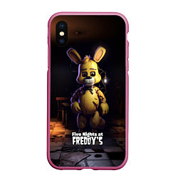 Чехол iPhone XS Max матовый Spring Bonnie Five Nights at Freddys, цвет: 3D-малиновый