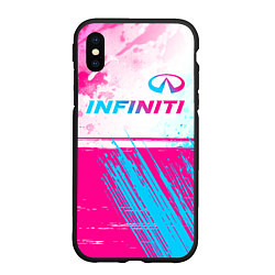 Чехол iPhone XS Max матовый Infiniti neon gradient style: символ сверху