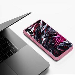 Чехол iPhone XS Max матовый Кибер робот, цвет: 3D-малиновый — фото 2