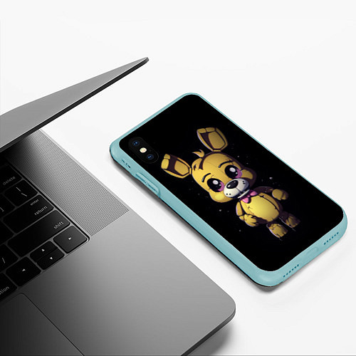 Чехол iPhone XS Max матовый Spring Bonnie Five Nights at Freddys / 3D-Мятный – фото 3