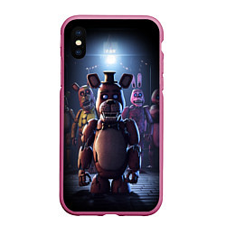 Чехол iPhone XS Max матовый Five Nights at Freddy, цвет: 3D-малиновый