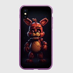 Чехол iPhone XS Max матовый Маленький Фредди, цвет: 3D-фиолетовый