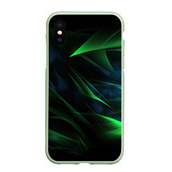 Чехол iPhone XS Max матовый Dark green background, цвет: 3D-салатовый