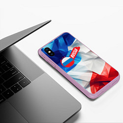 Чехол iPhone XS Max матовый Made in Russia, цвет: 3D-сиреневый — фото 2