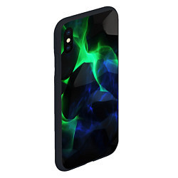 Чехол iPhone XS Max матовый Неоновая лава из плит, цвет: 3D-черный — фото 2