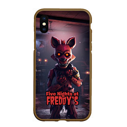 Чехол iPhone XS Max матовый Five Nights at Freddys Mangle, цвет: 3D-коричневый