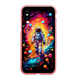 Чехол iPhone XS Max матовый Астронавт на прогулке, цвет: 3D-баблгам