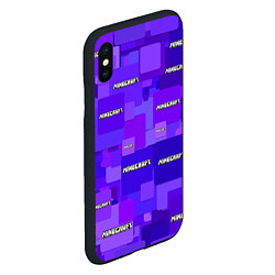 Чехол iPhone XS Max матовый Minecraft pattern logo, цвет: 3D-черный — фото 2