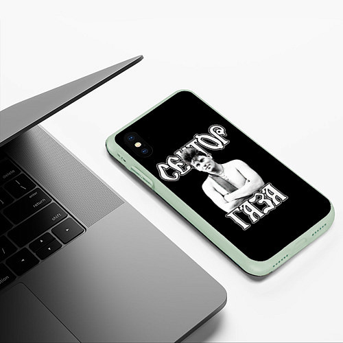 Чехол iPhone XS Max матовый Сектор Газа и Анархия хой / 3D-Салатовый – фото 3