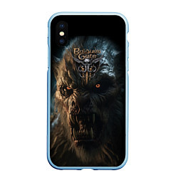 Чехол iPhone XS Max матовый Baldurs Gate 3 оборотень, цвет: 3D-голубой