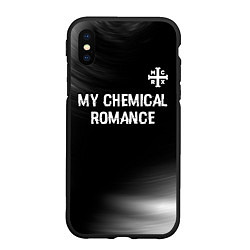 Чехол iPhone XS Max матовый My Chemical Romance glitch на темном фоне: символ, цвет: 3D-черный