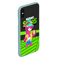 Чехол iPhone XS Max матовый Doug Brawl stars green black, цвет: 3D-мятный — фото 2