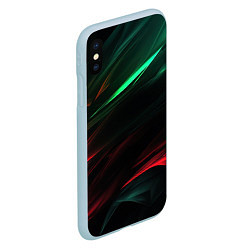 Чехол iPhone XS Max матовый Dark red and green, цвет: 3D-голубой — фото 2