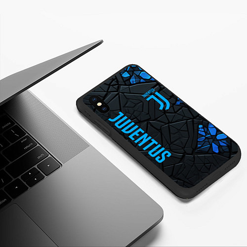 Чехол iPhone XS Max матовый Juventus logo / 3D-Черный – фото 3