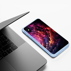 Чехол iPhone XS Max матовый Звездная космическая спираль, цвет: 3D-голубой — фото 2