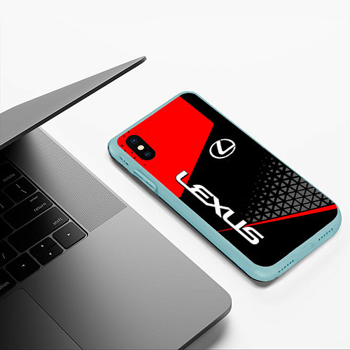 Чехол iPhone XS Max матовый Lexus - red sportwear / 3D-Мятный – фото 3