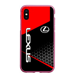 Чехол iPhone XS Max матовый Lexus - red sportwear, цвет: 3D-малиновый